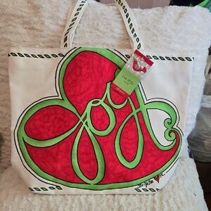 Brighton White and Red “Love and Joy” Tote Bag